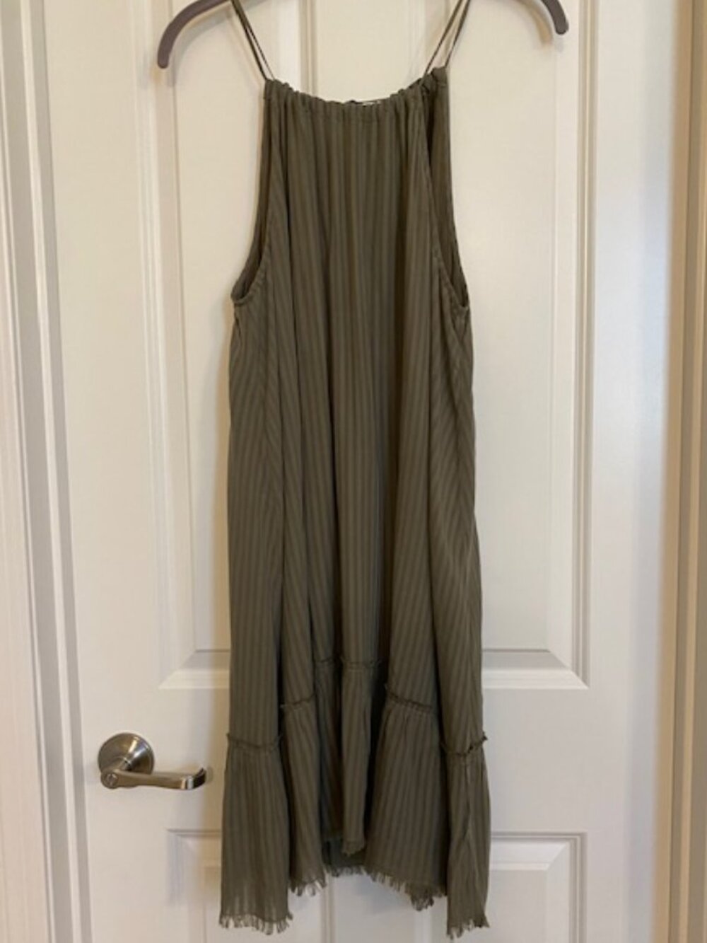 Cloth & Stone 100% Tencel Halter Dress Olive Size M